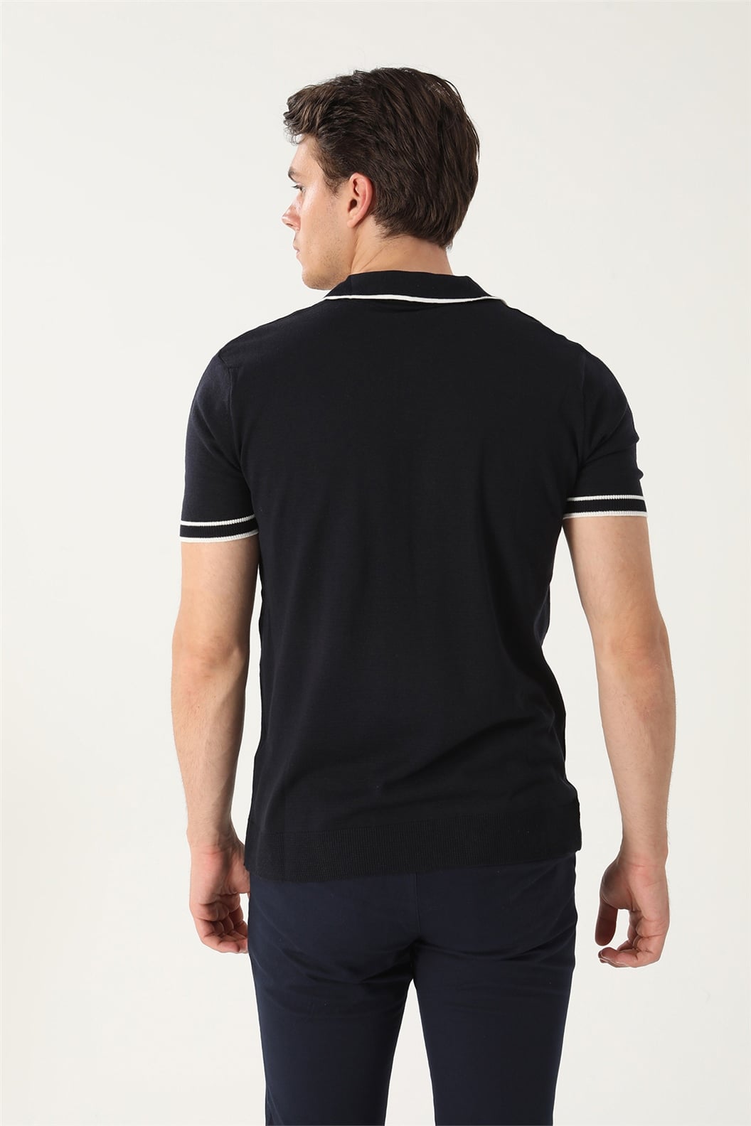 Lacivert Slim Fit Polo Yaka T-Shirt