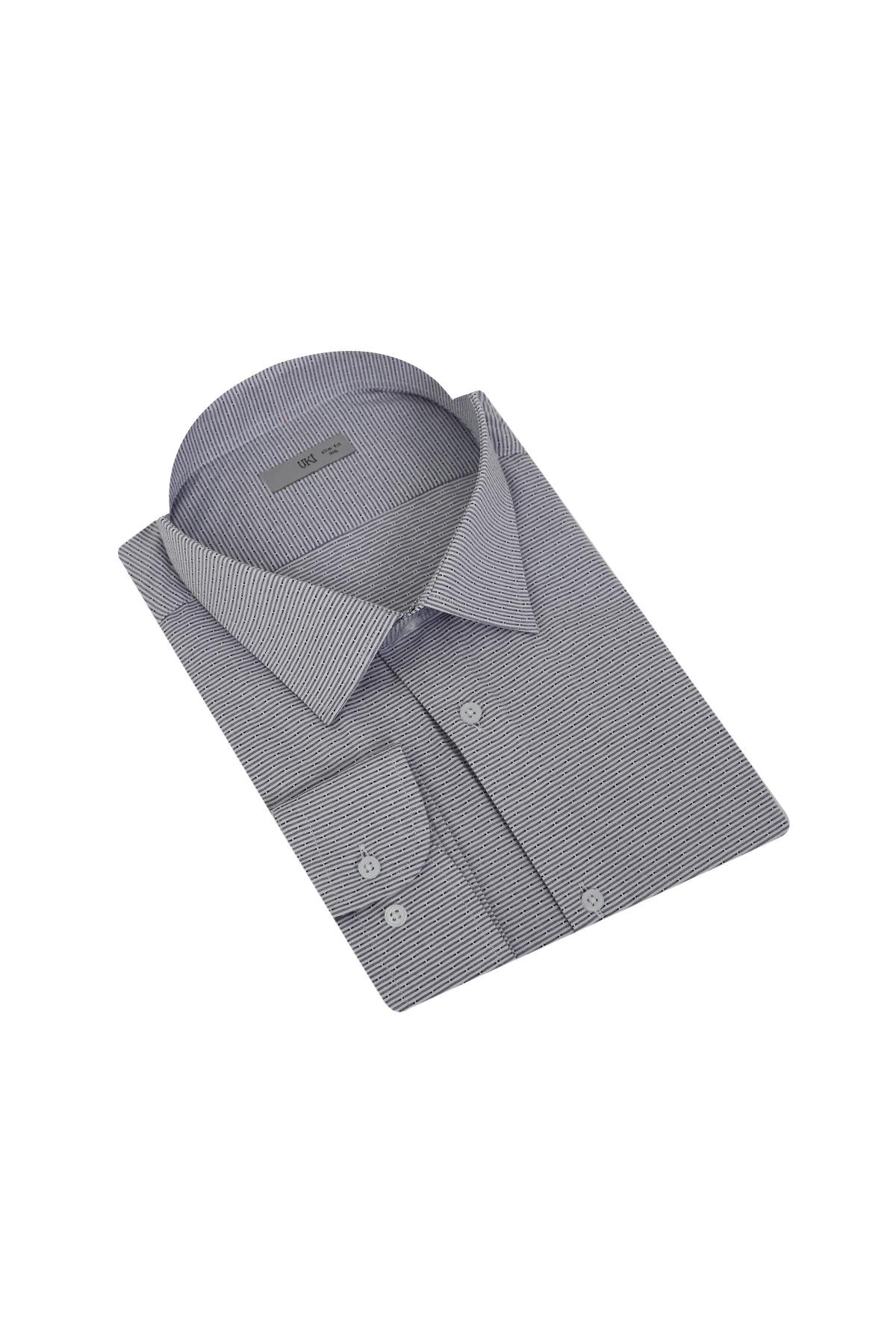 LACİVERT Slim Fit Uzun Kol Gömlek