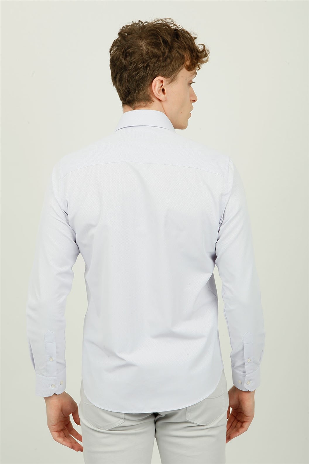 Lila Comfort Fit Uzun Kol Gömlek