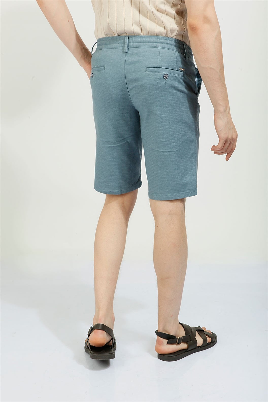Mavi Slim Fit Bermuda Şort