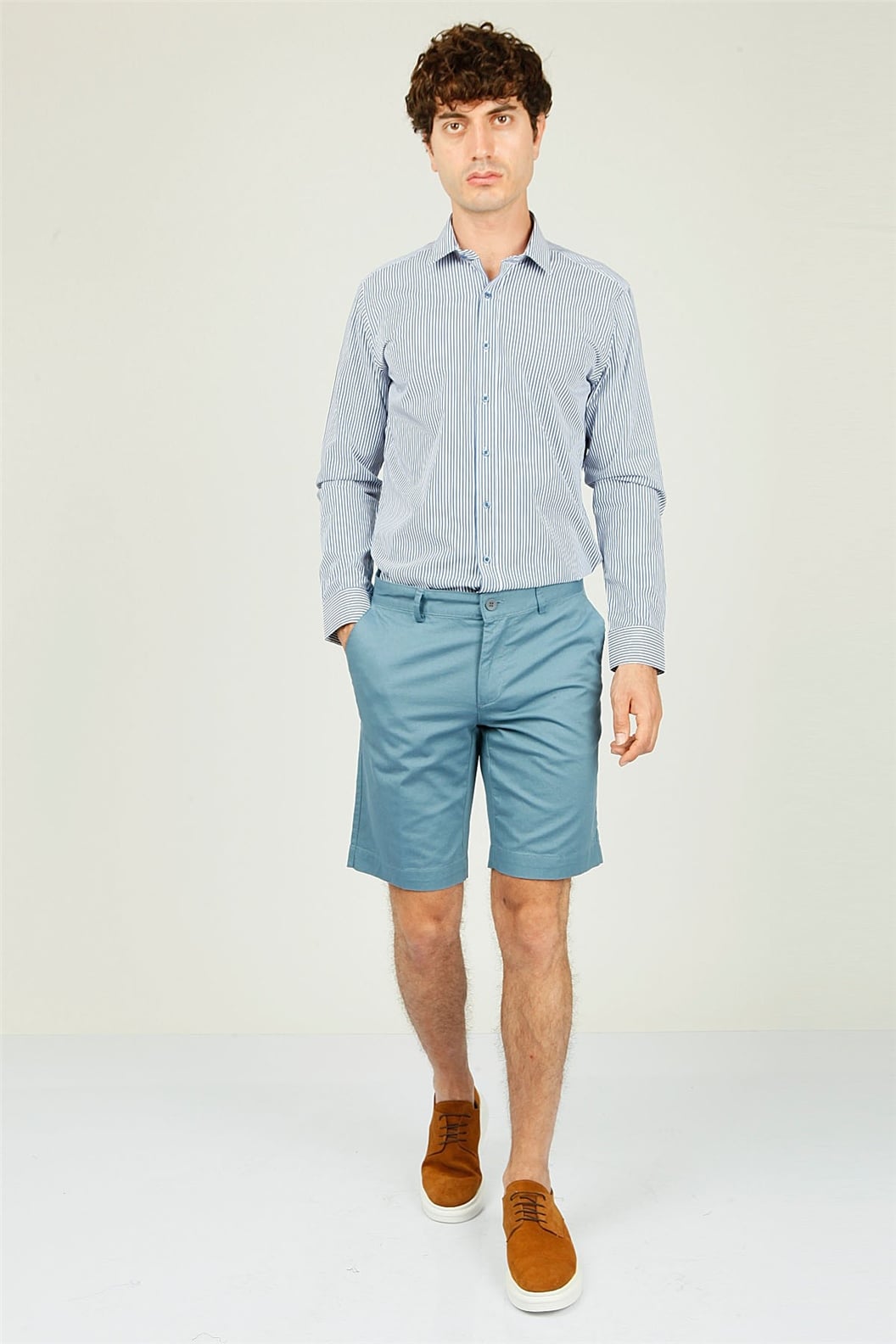 Mavi Slim Fit  Deniz Şortu