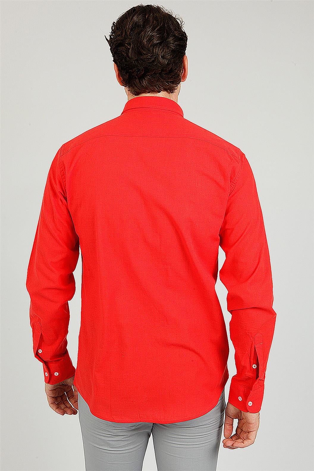 Narçiçeği Slim Fit Uzun Kol Gömlek