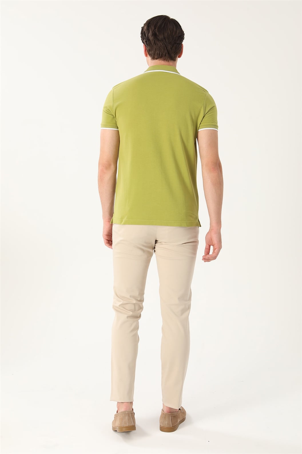 Olive Comfort Fit Polo Yaka T-Shirt