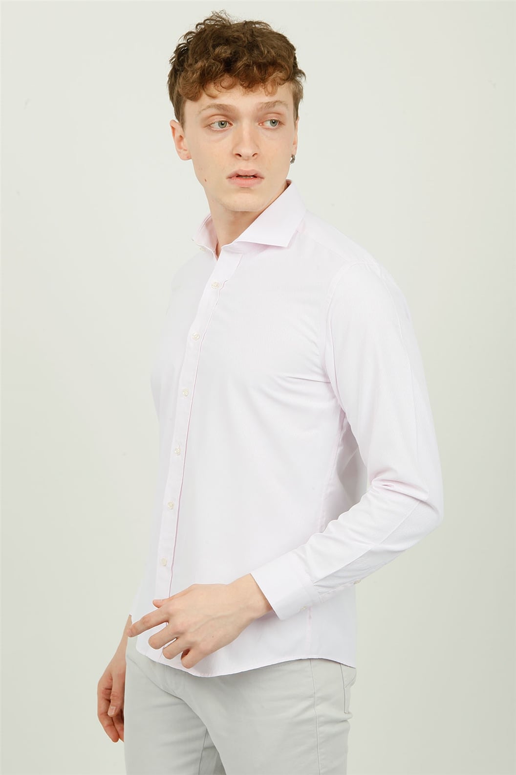 Pembe Comfort Fit Uzun Kol Gömlek