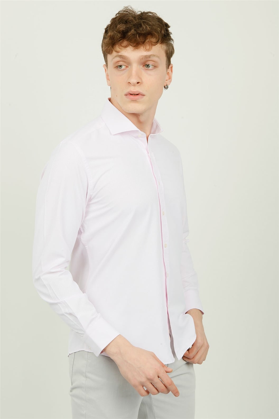 Pembe Comfort Fit Uzun Kol Gömlek