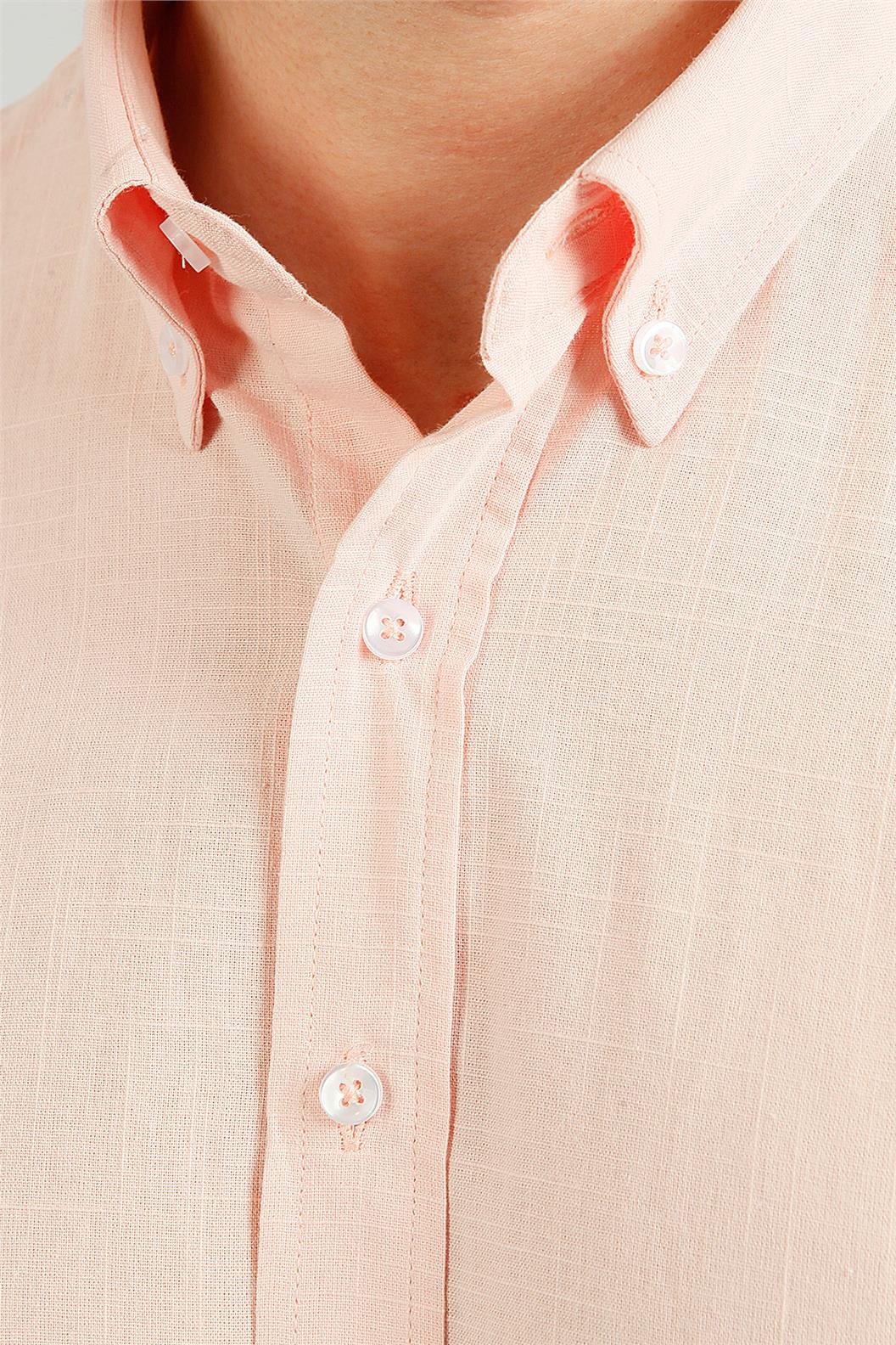 Pembe Slim Fit Uzun Kol Gömlek