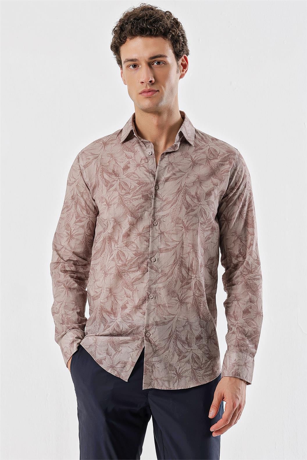 Pembe Slim Fit Uzun Kol Gömlek