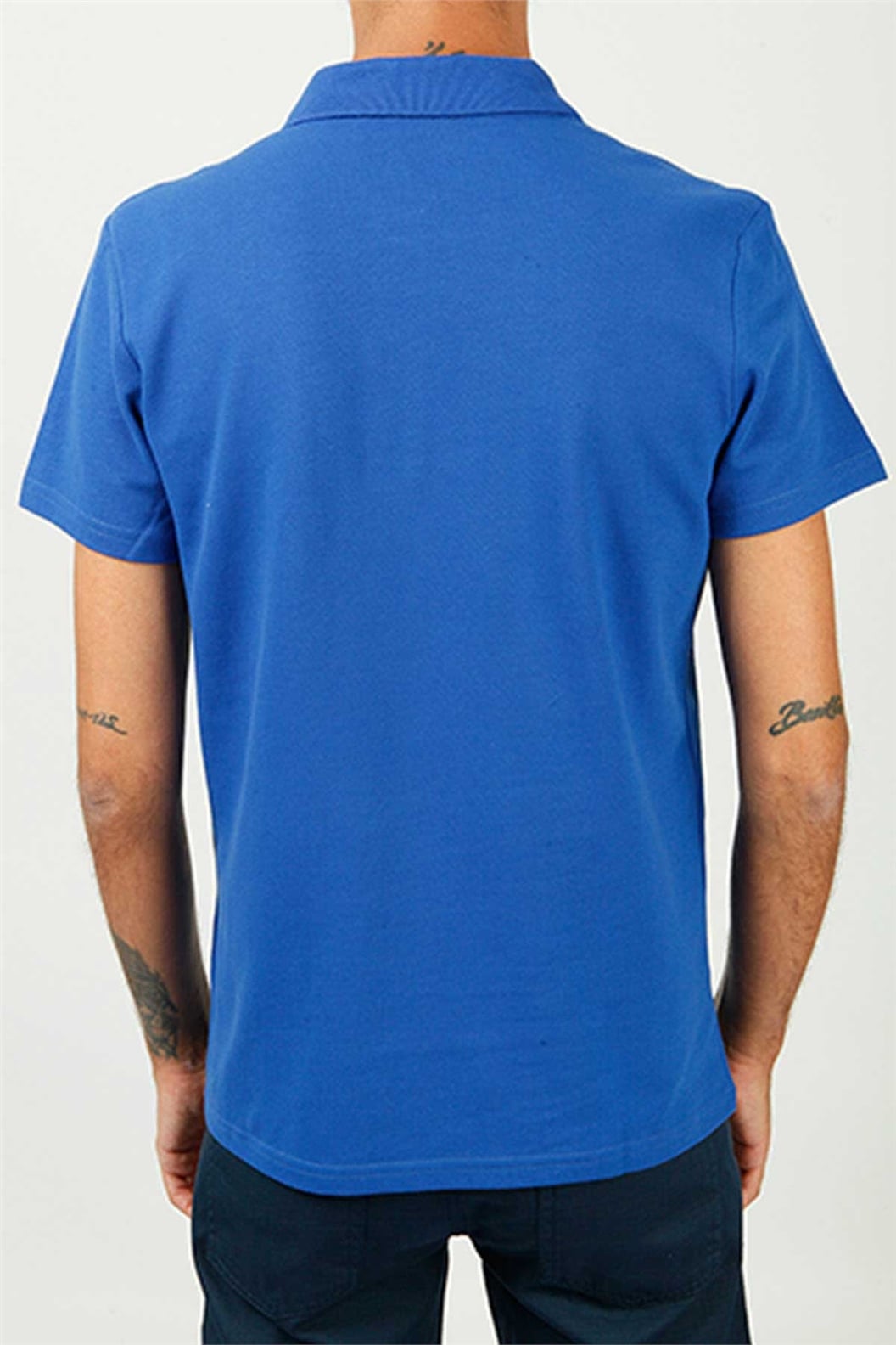 Saks Mavi Polo Yaka Comfort Fit Pike T-shirt