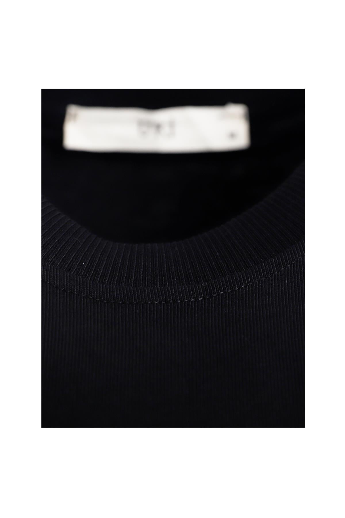 SİYAH Bisiklet Yaka T-Shirt