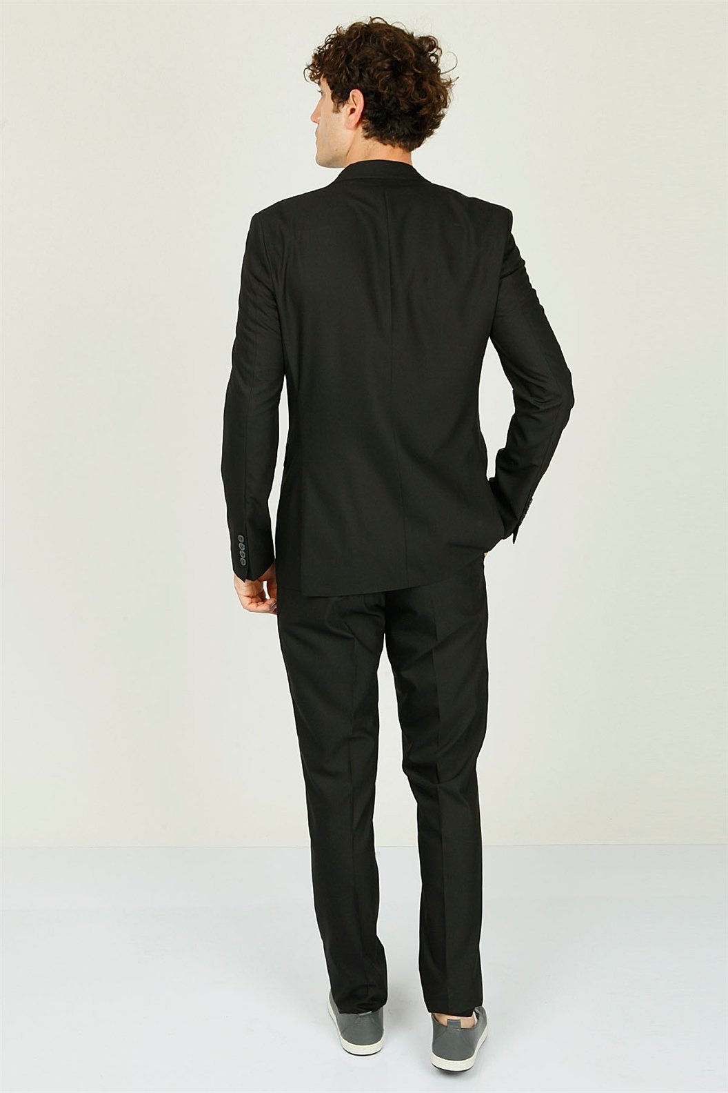 Siyah Comfort Fit 8 Drop Takım Elbise