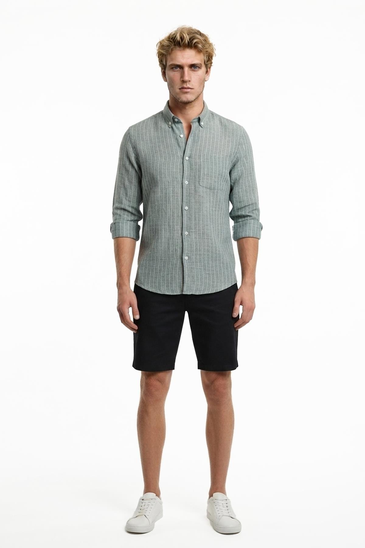SİYAH Comfort Fit Bermuda Şort
