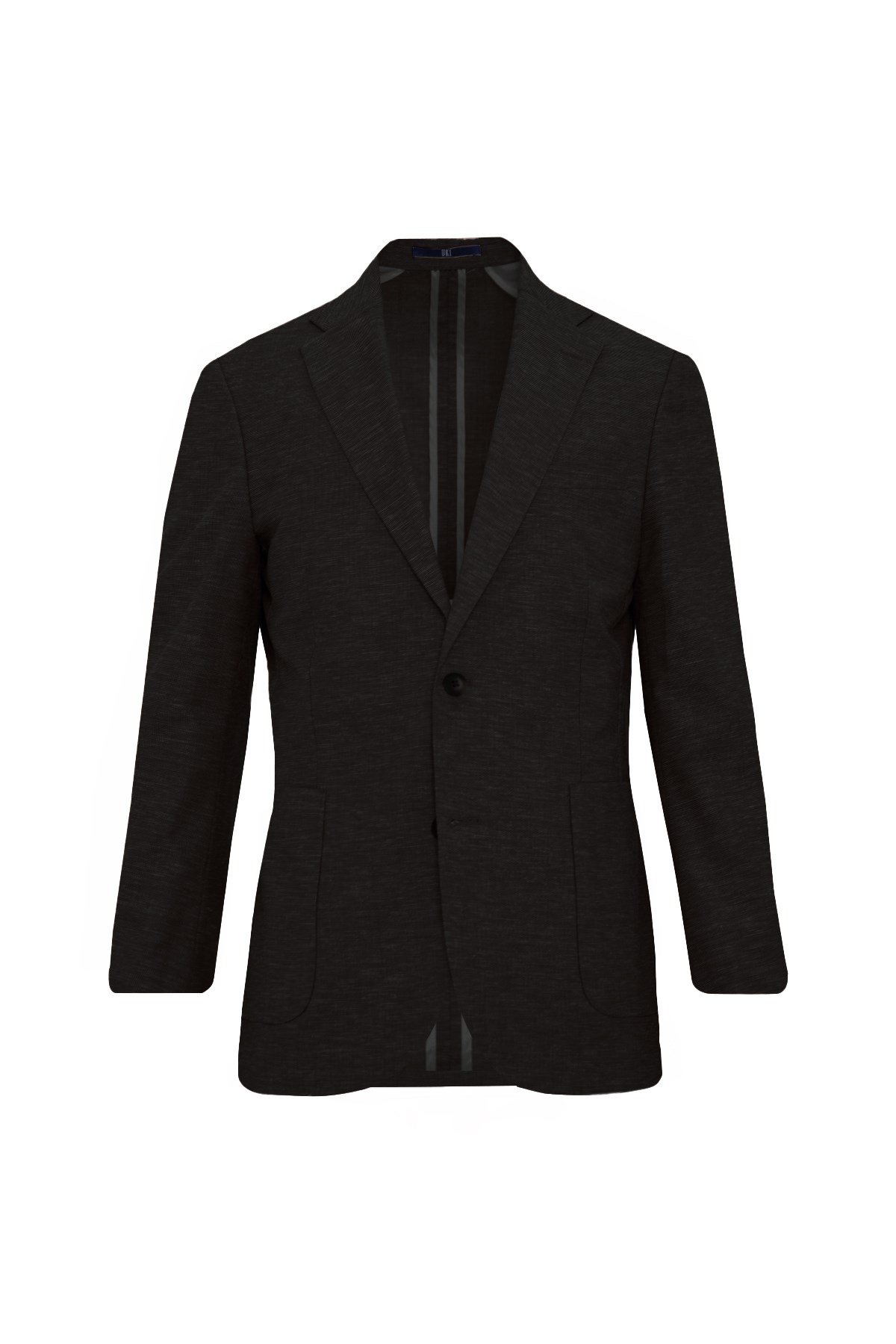 SİYAH Comfort Fit Casual Keten Ceket