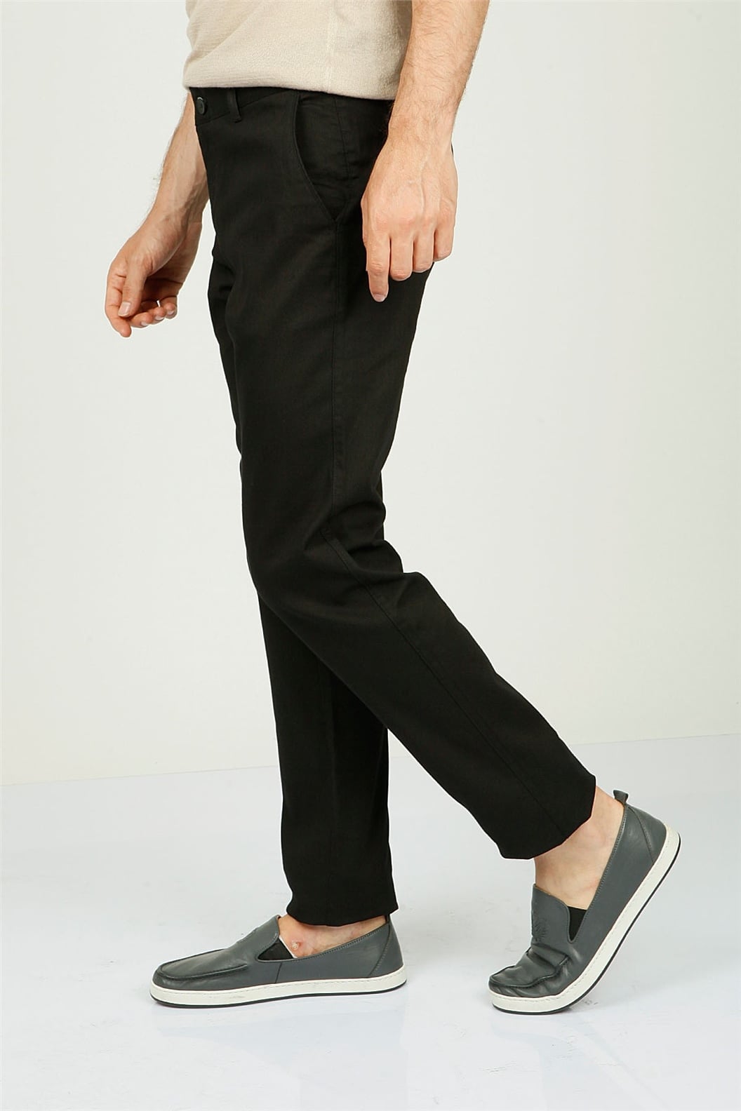 Siyah Comfort Fit Chino Pantolon