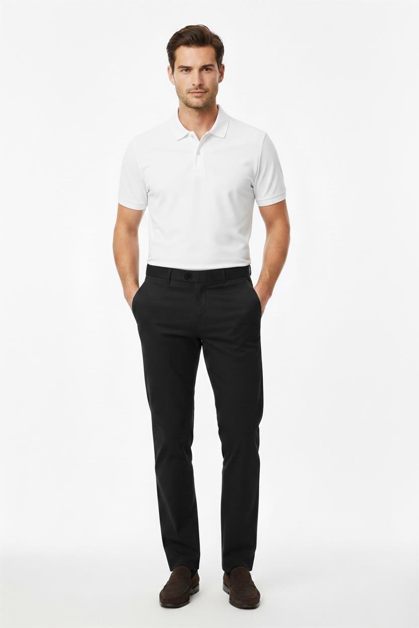 SİYAH Comfort Fit Chino Pantolon