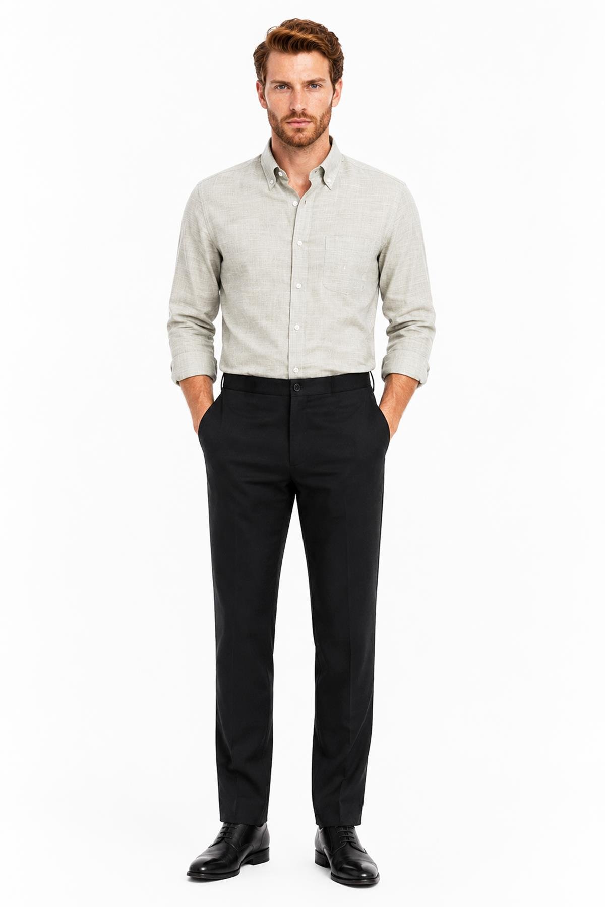 SİYAH Comfort Fit Chino Pantolon