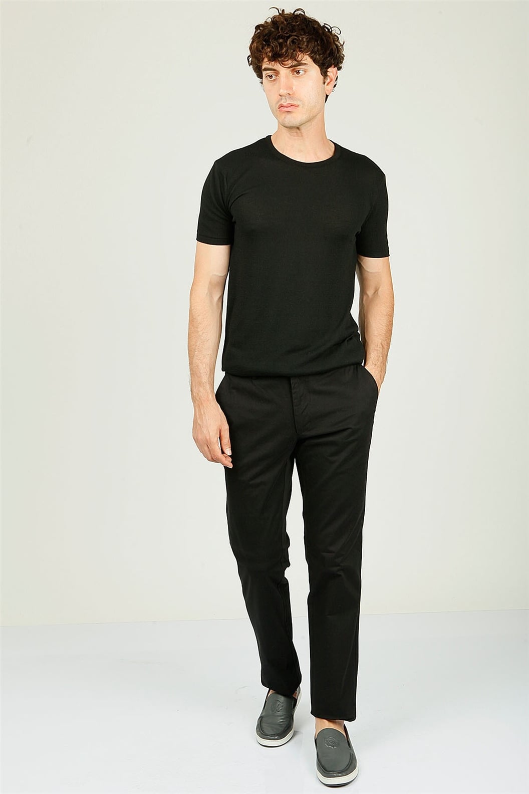 Siyah Comfort Fit Chino Pantolon