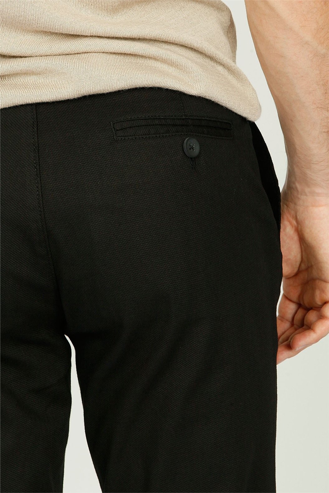 Siyah Comfort Fit Chino Pantolon