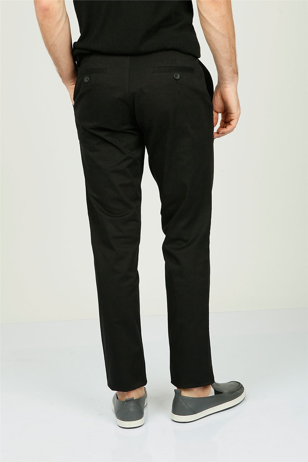 Siyah Comfort Fit Chino Pantolon