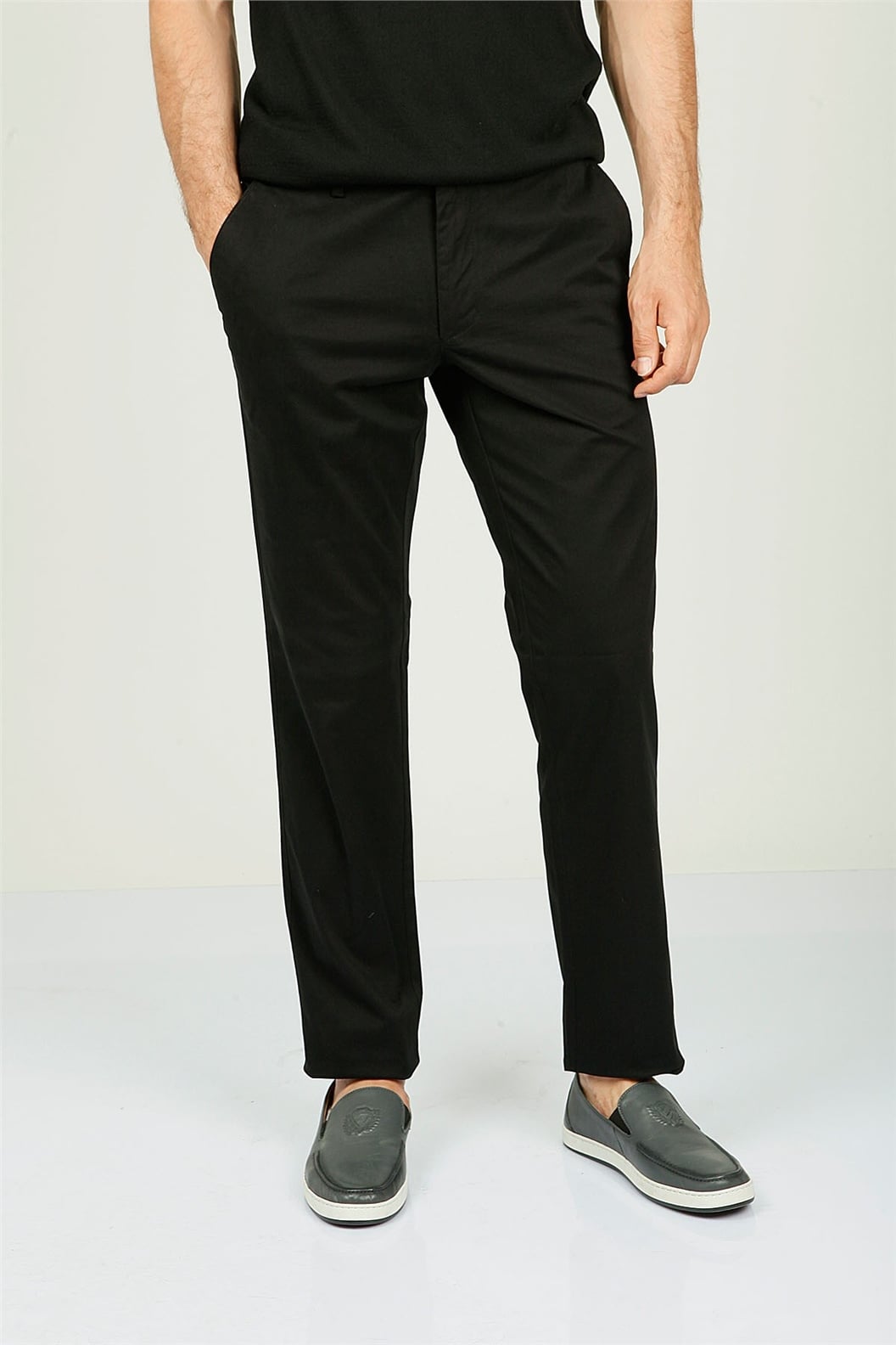 Siyah Comfort Fit Chino Pantolon