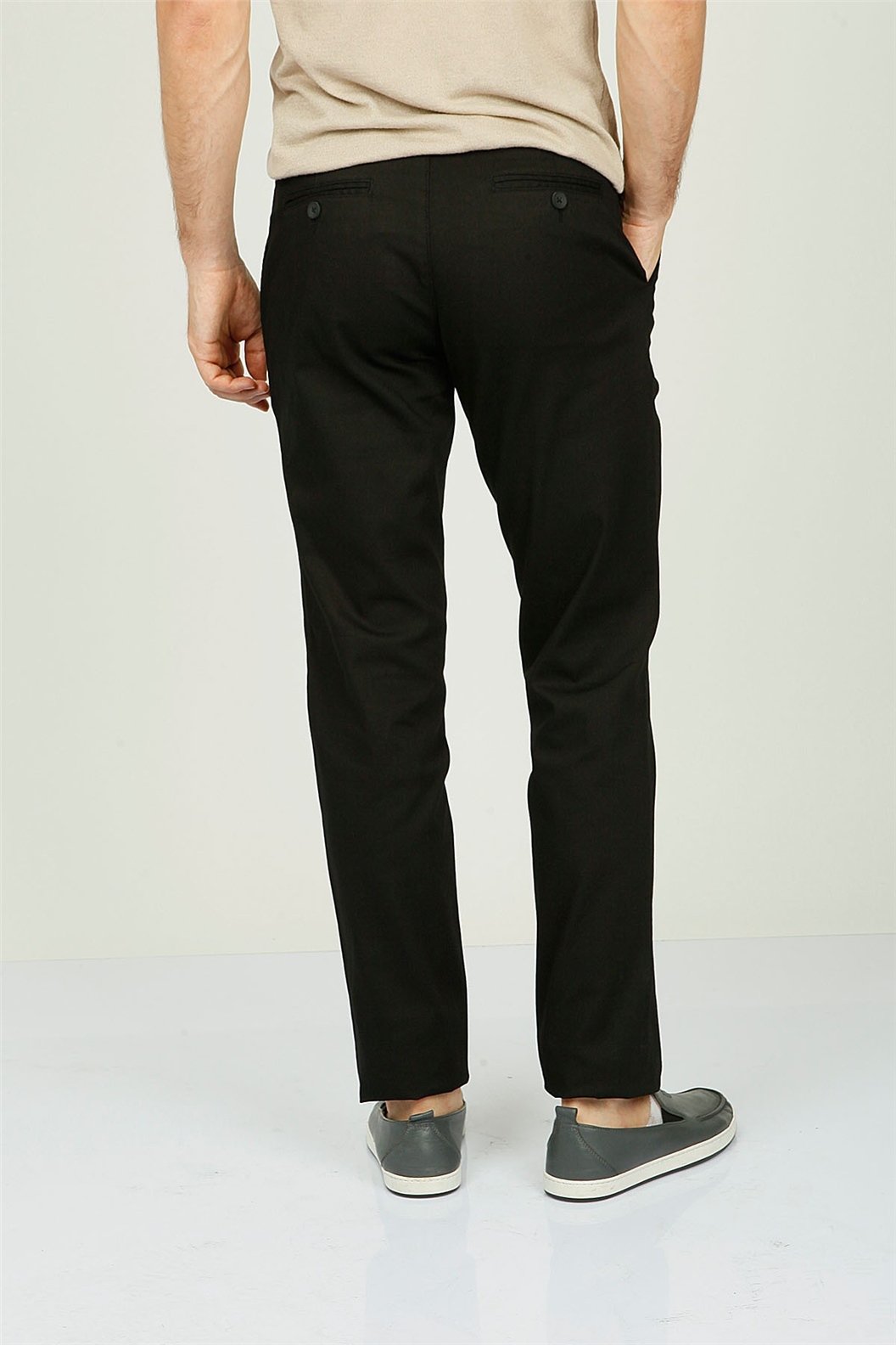 Siyah Comfort Fit Chino Pantolon