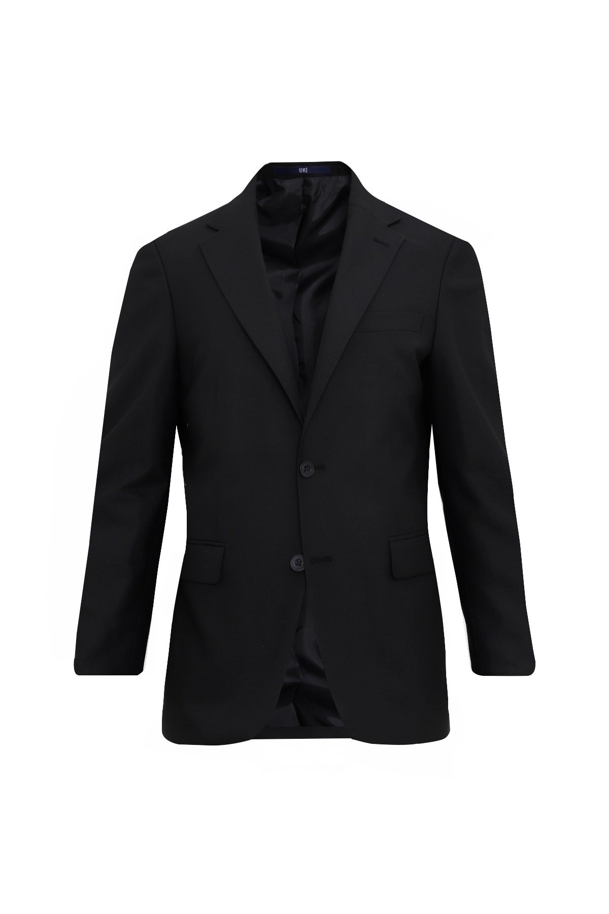SİYAH Comfort Fit  Mono Yaka 6 Drop  Kapaklı Cep Klasik Takım Elbise