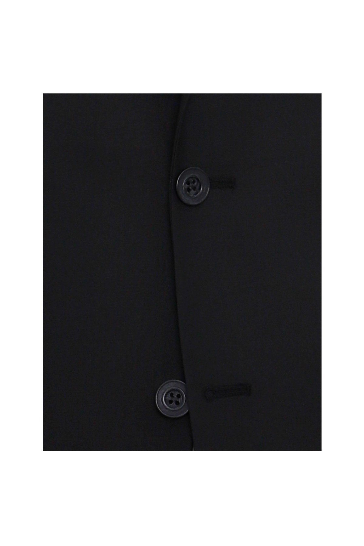 SİYAH Comfort Fit  Mono Yaka 6 Drop  Kapaklı Cep Klasik Takım Elbise