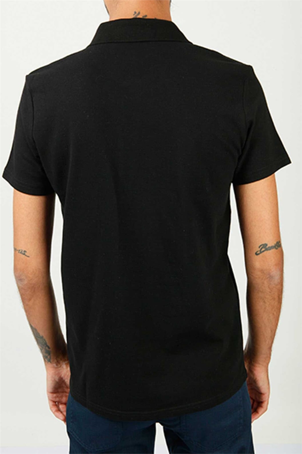 Siyah Comfort Fit Polo Yaka Pike T-Shirt