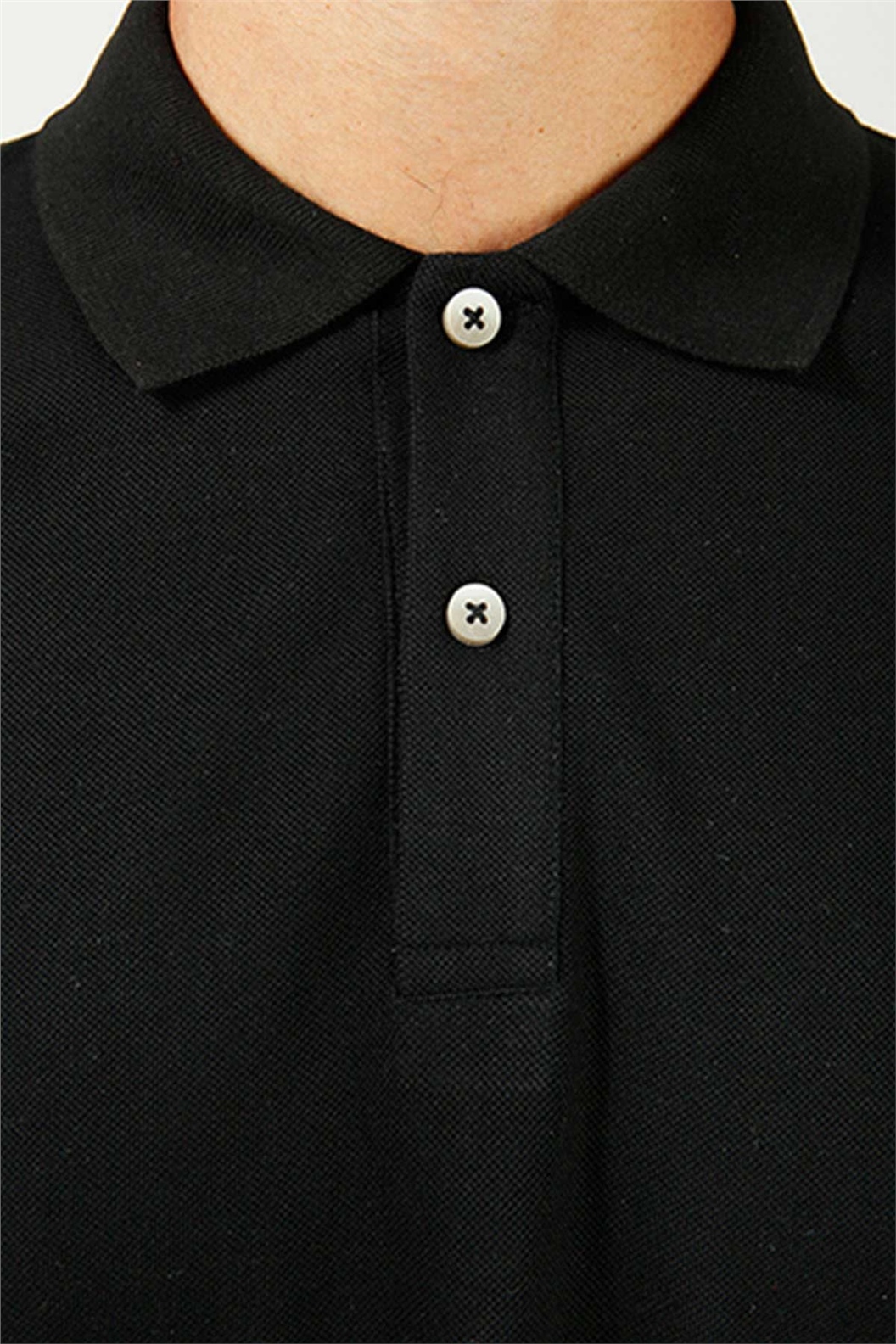 Siyah Comfort Fit Polo Yaka Pike T-Shirt