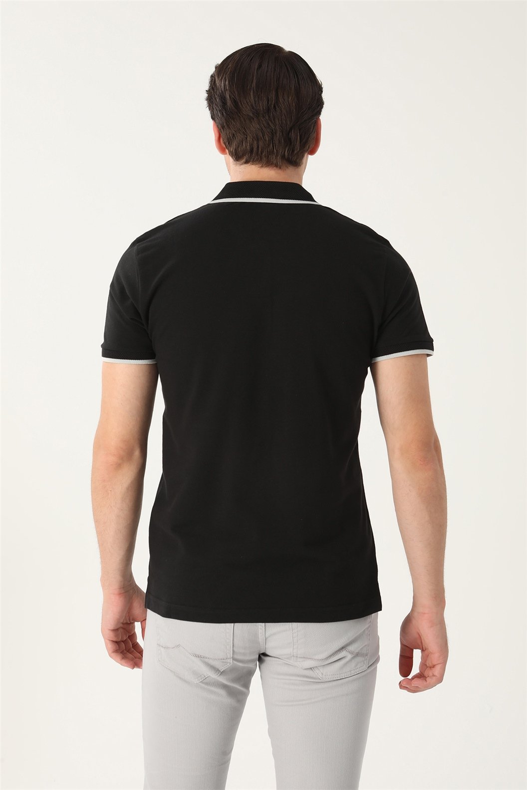 Siyah Comfort Fit Polo Yaka T-Shirt