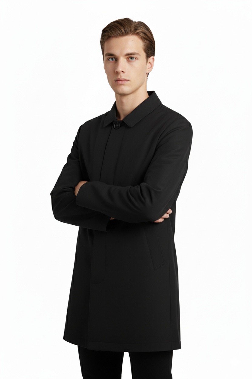 SİYAH Comfort Fit Trençkot