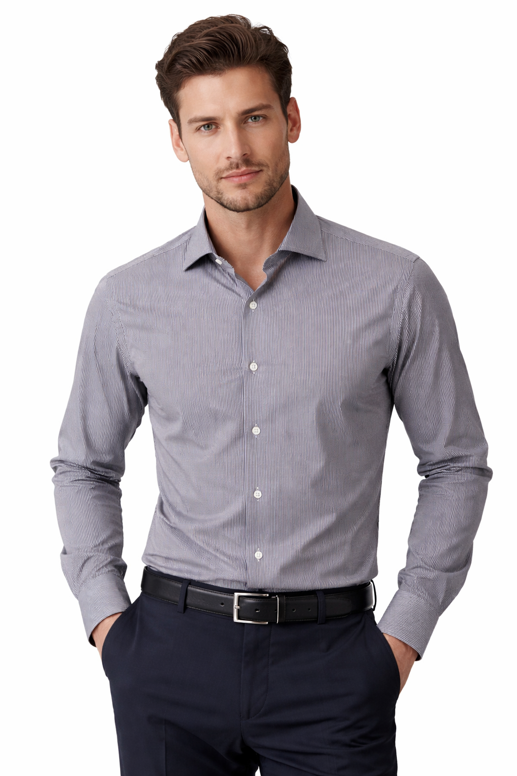 SİYAH Comfort Fit Uzun Kol Gömlek