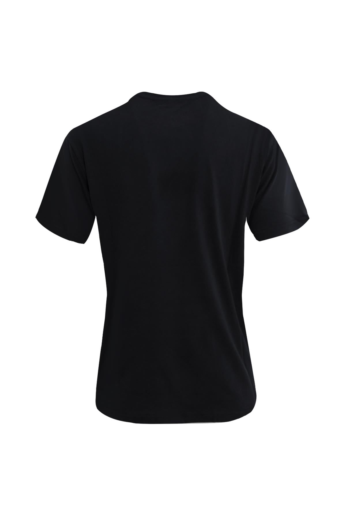 SİYAH Dark In Black Baskılı Modal Bisiklet Yaka T-shirt