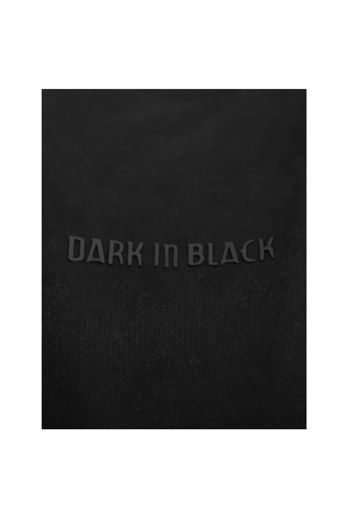 SİYAH Dark In Black Modal Bisiklet Yaka T-shirt