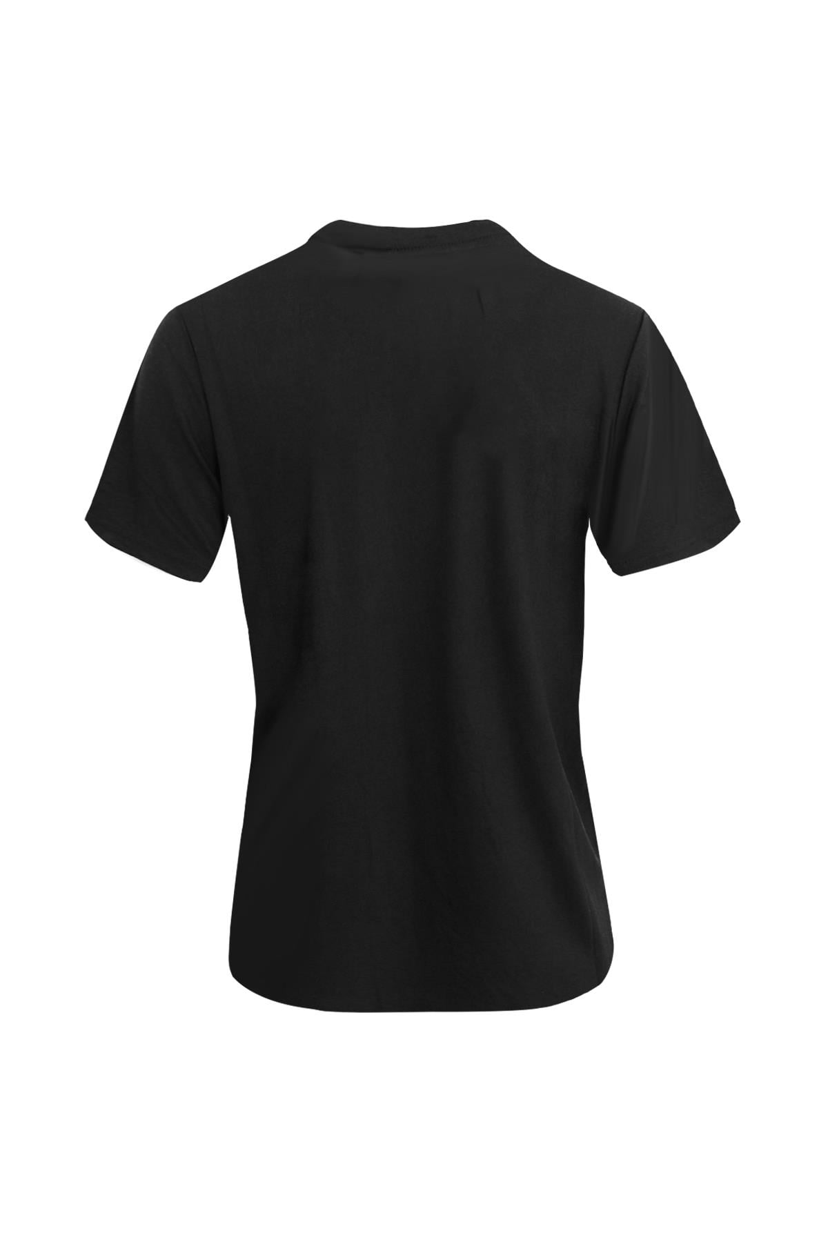 SİYAH Dark In Black Modal Bisiklet Yaka T-shirt