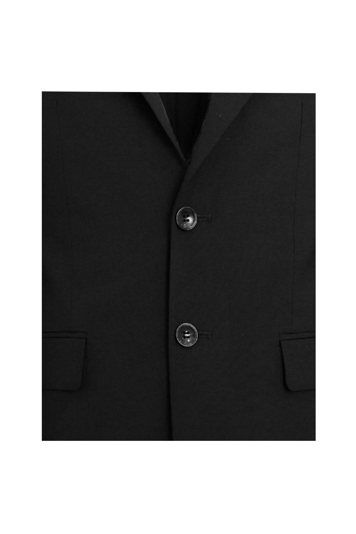 SİYAH Sivri Yaka Comfort Fit Klasik Takım Elbise