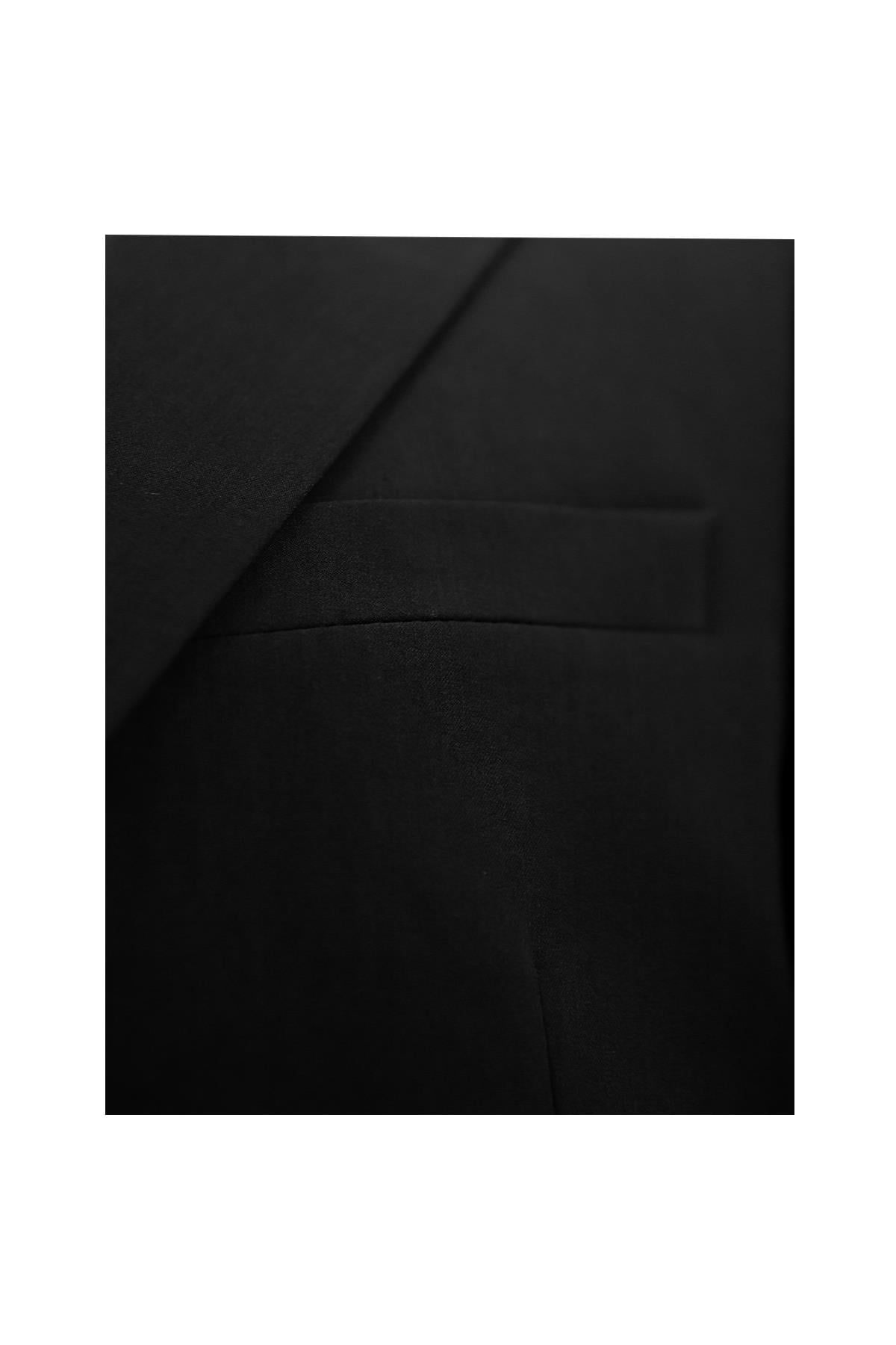 SİYAH Sivri Yaka Comfort Fit Klasik Takım Elbise