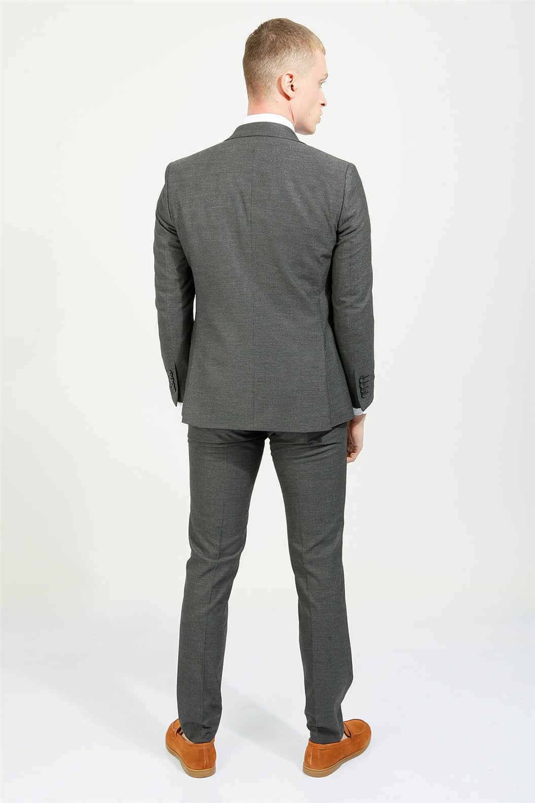Siyah Slim Fit 6 Drop Yelekli Takım Elbise