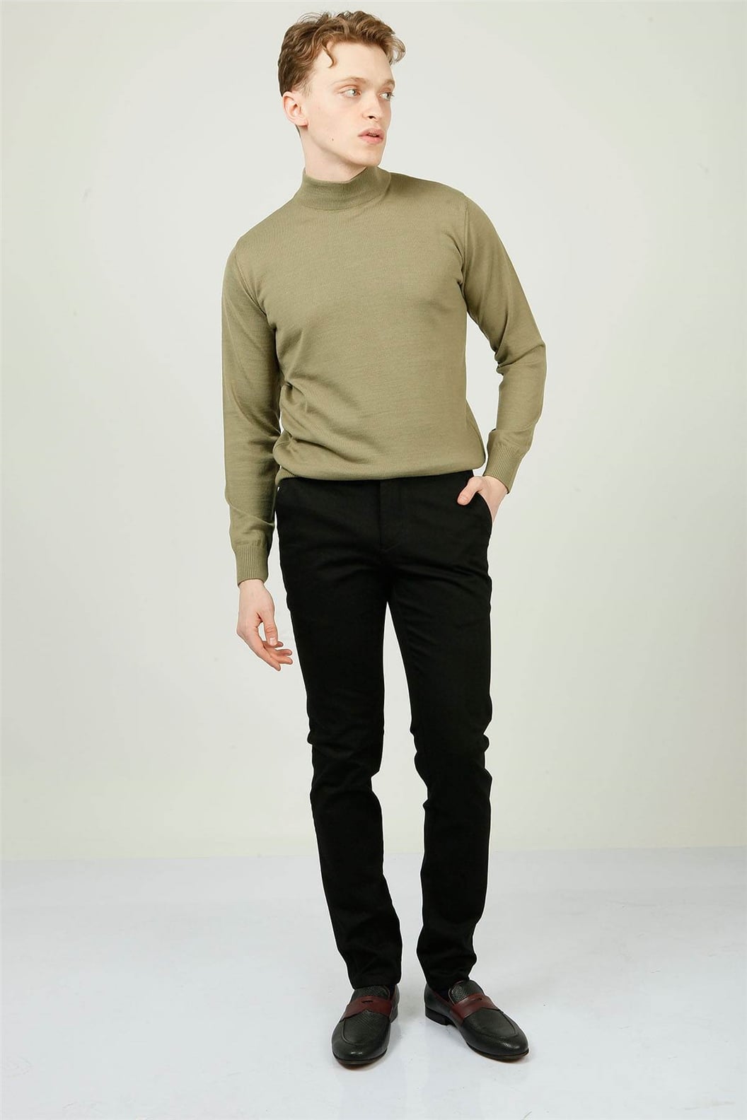 Siyah Slim Fit Chino Pantolon