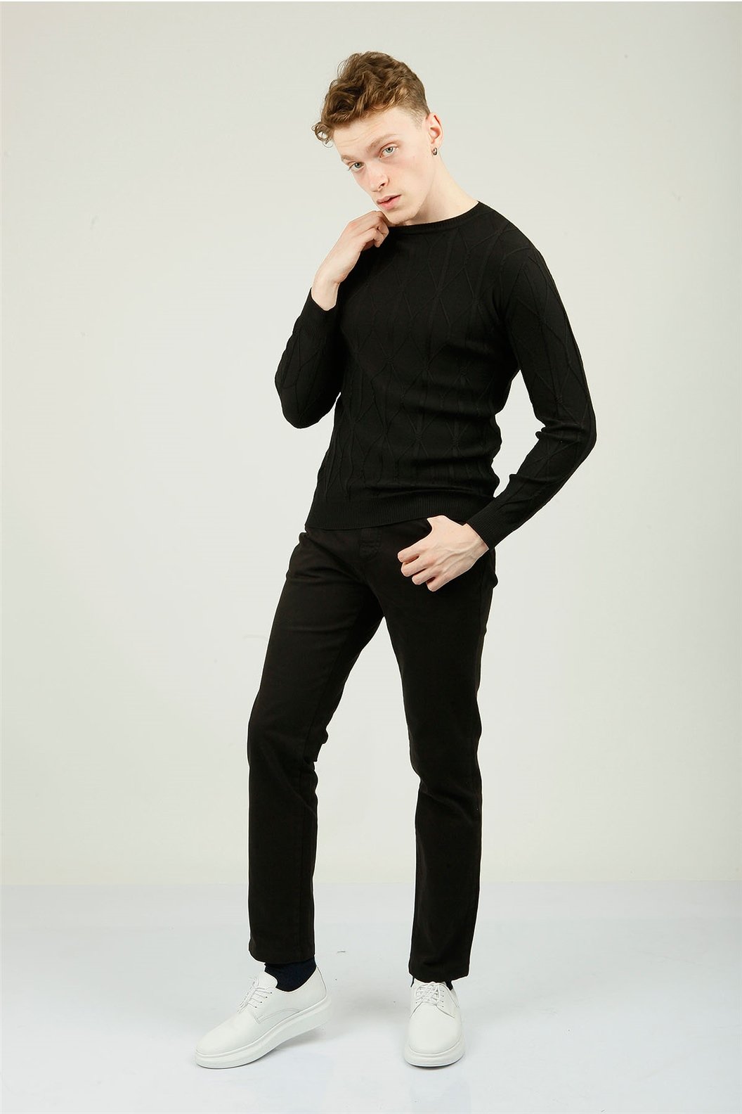 Siyah Slim Fit Chino Pantolon