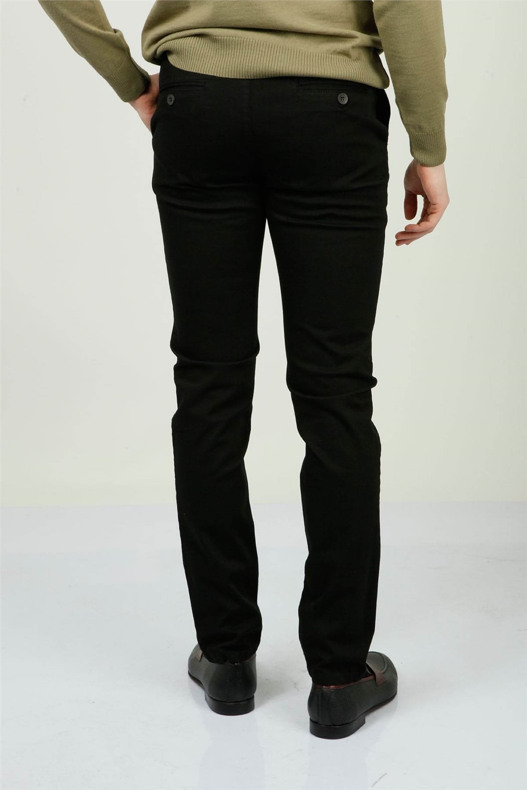 Siyah Slim Fit Chino Pantolon