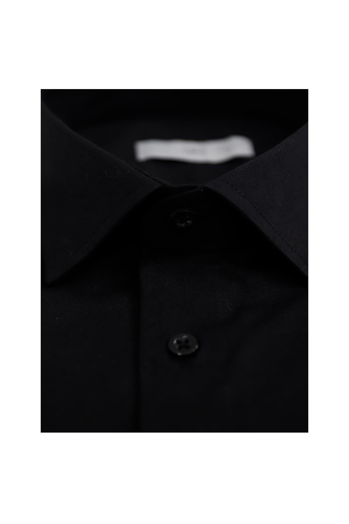 SİYAH Slim Fit Uzun Kol Gömlek