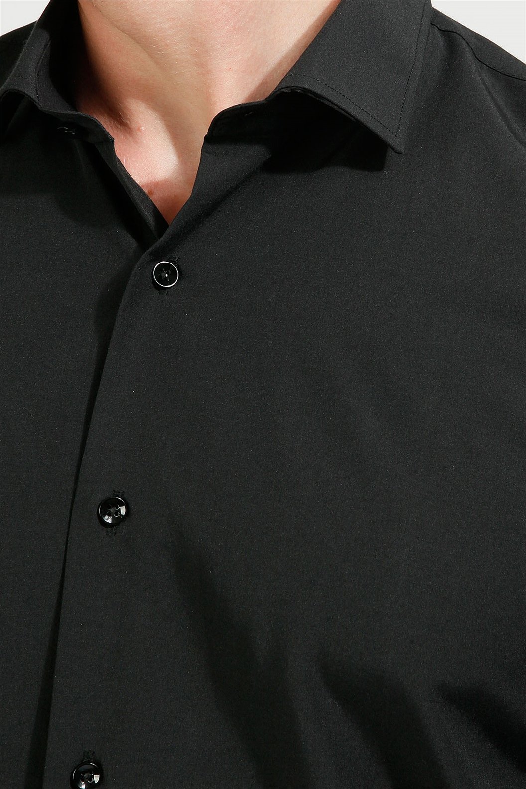 Siyah Slim Fit Uzun Kol Gömlek