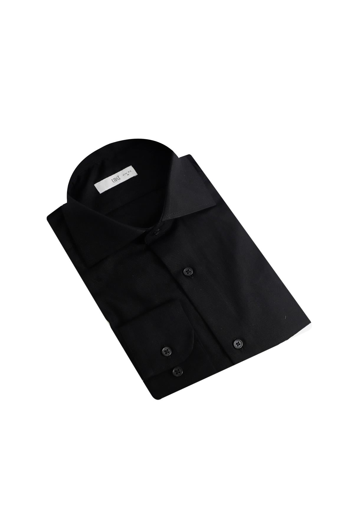 SİYAH Slim Fit Uzun Kol Gömlek