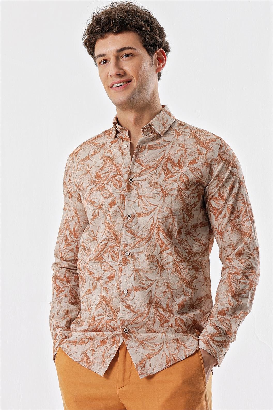 Somon Slim Fit Uzun Kol Gömlek