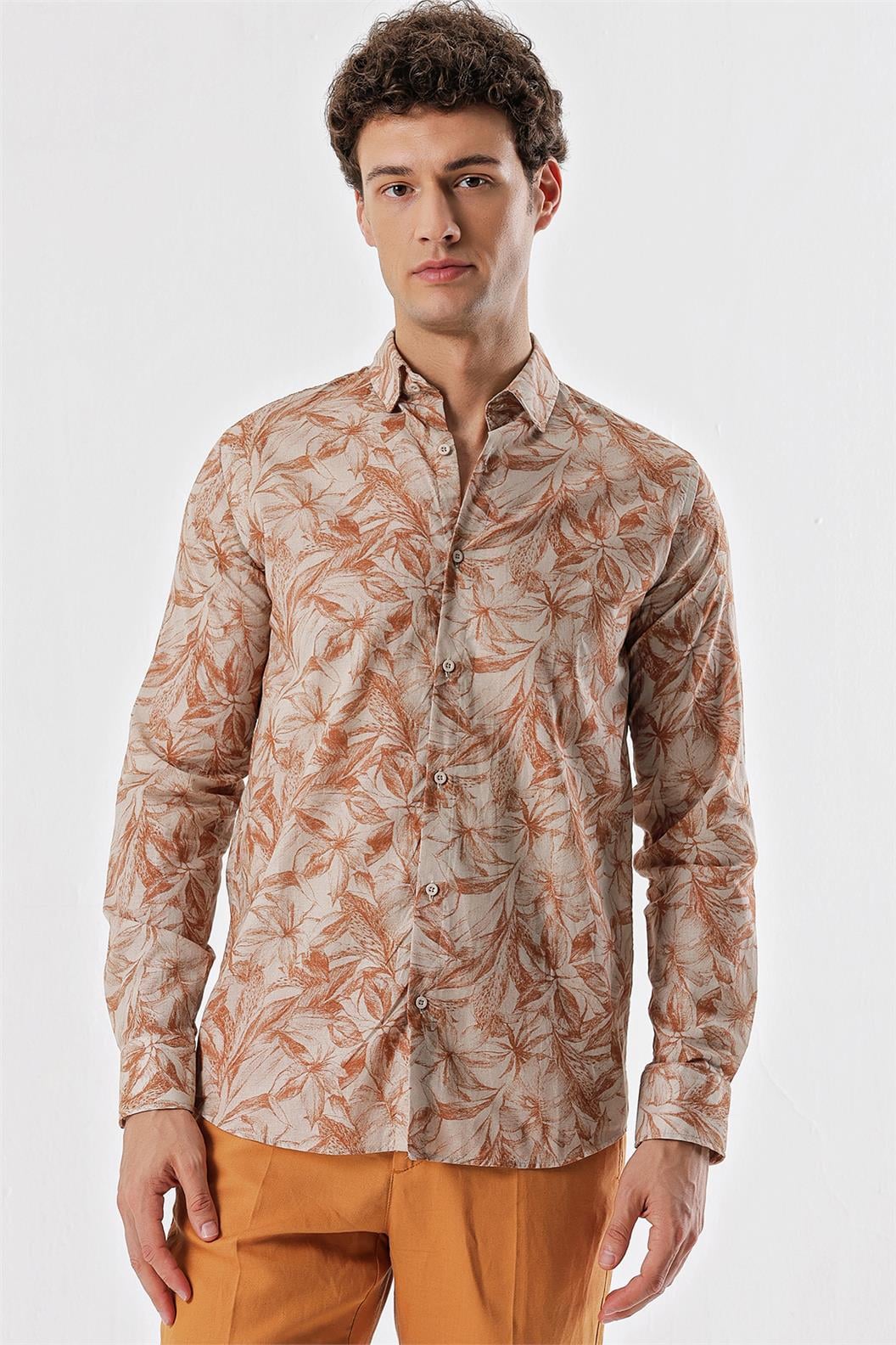 Somon Slim Fit Uzun Kol Gömlek
