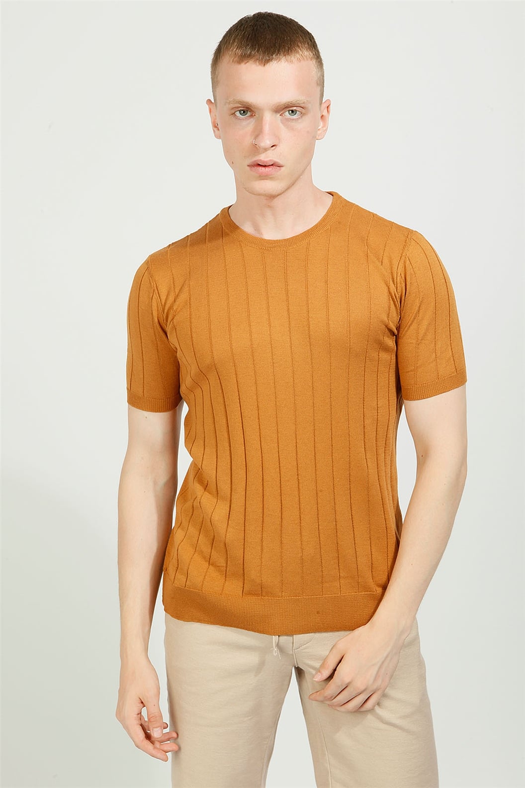 Taba Slim Fit Bisiklet Yaka Triko T-Shirt