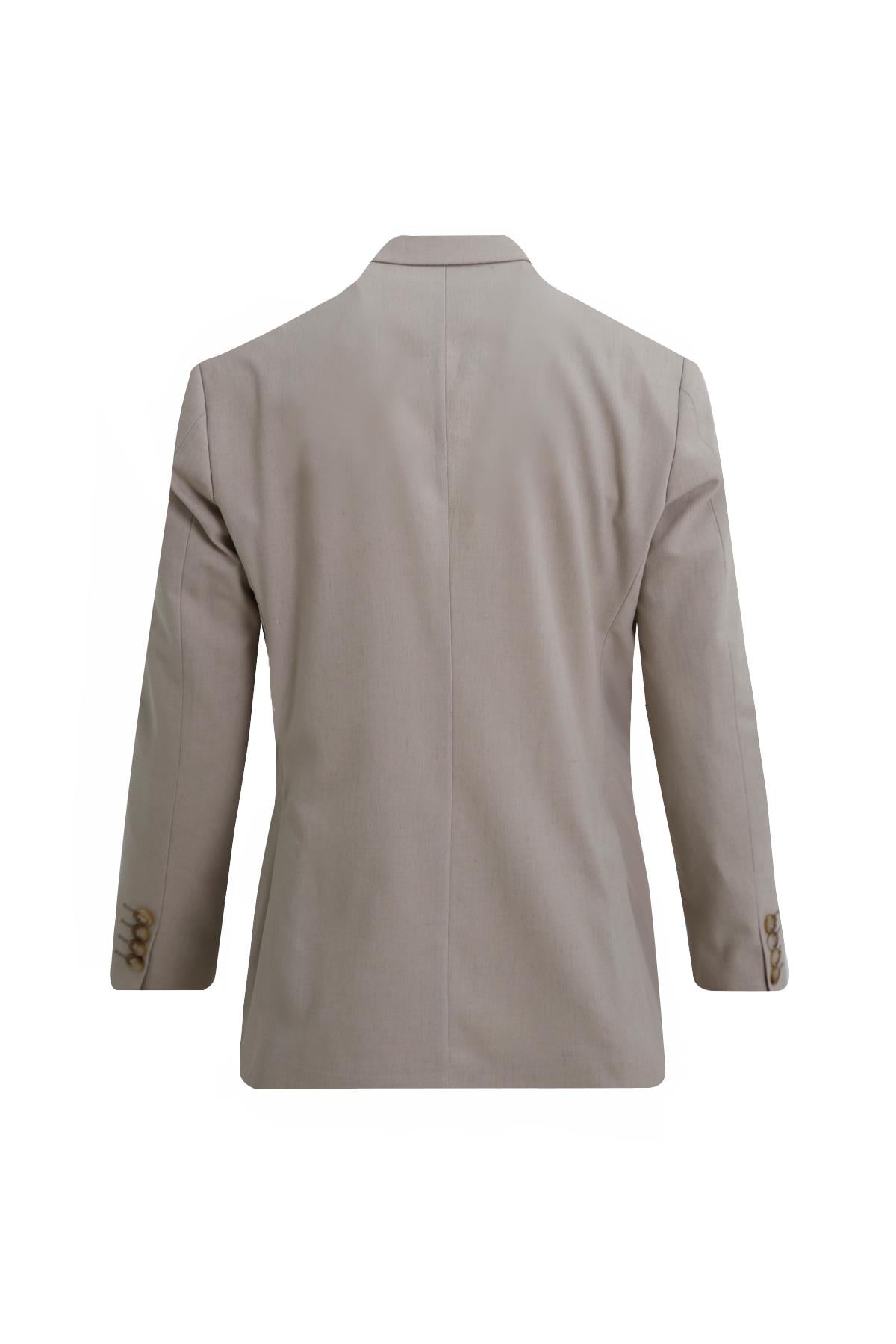 TAŞ KETEN , COMFORT FİT , MONO YAKA, 2 DÜĞME ÇİFT YIRTMAÇ, CASUAL TAKIM ELBİSE