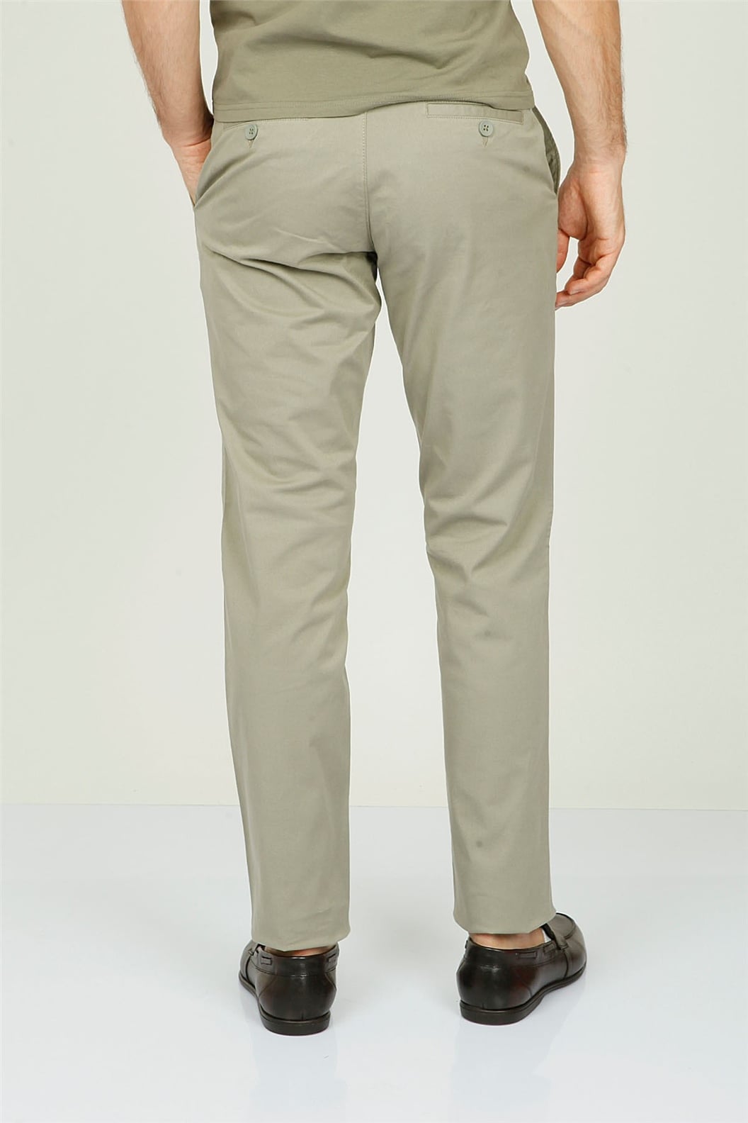 Yeşil Comfort Fit Chino Pantolon