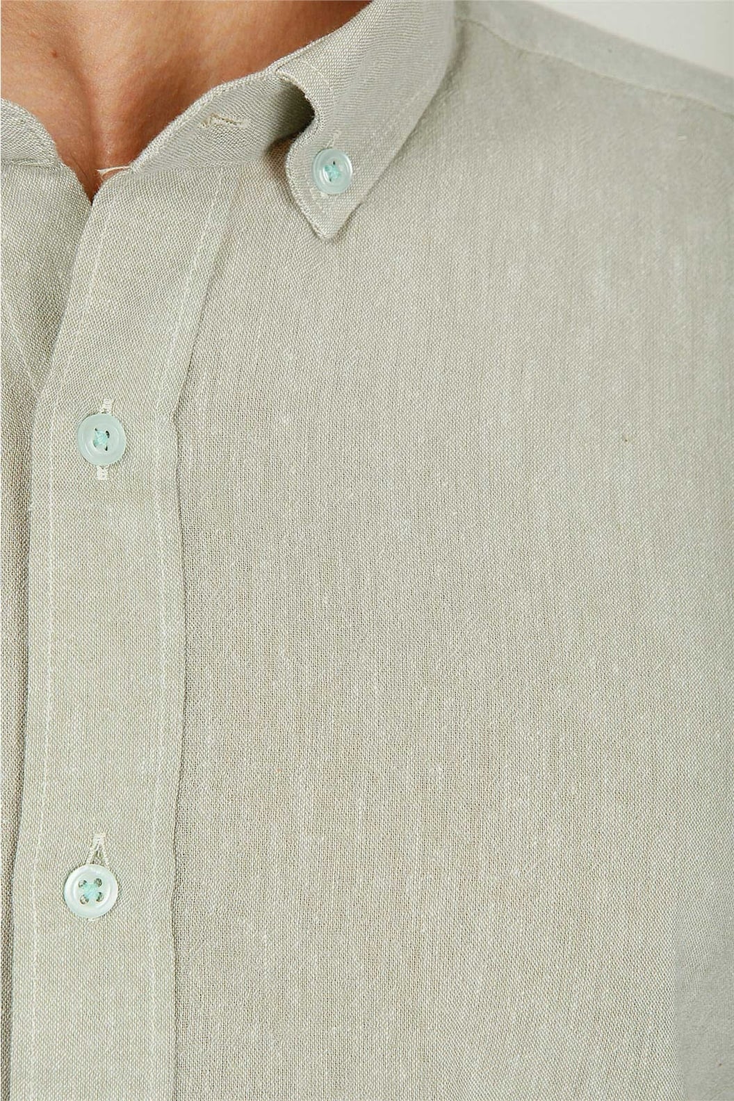 Yeşil Comfort Fit Uzun Kol Gömlek