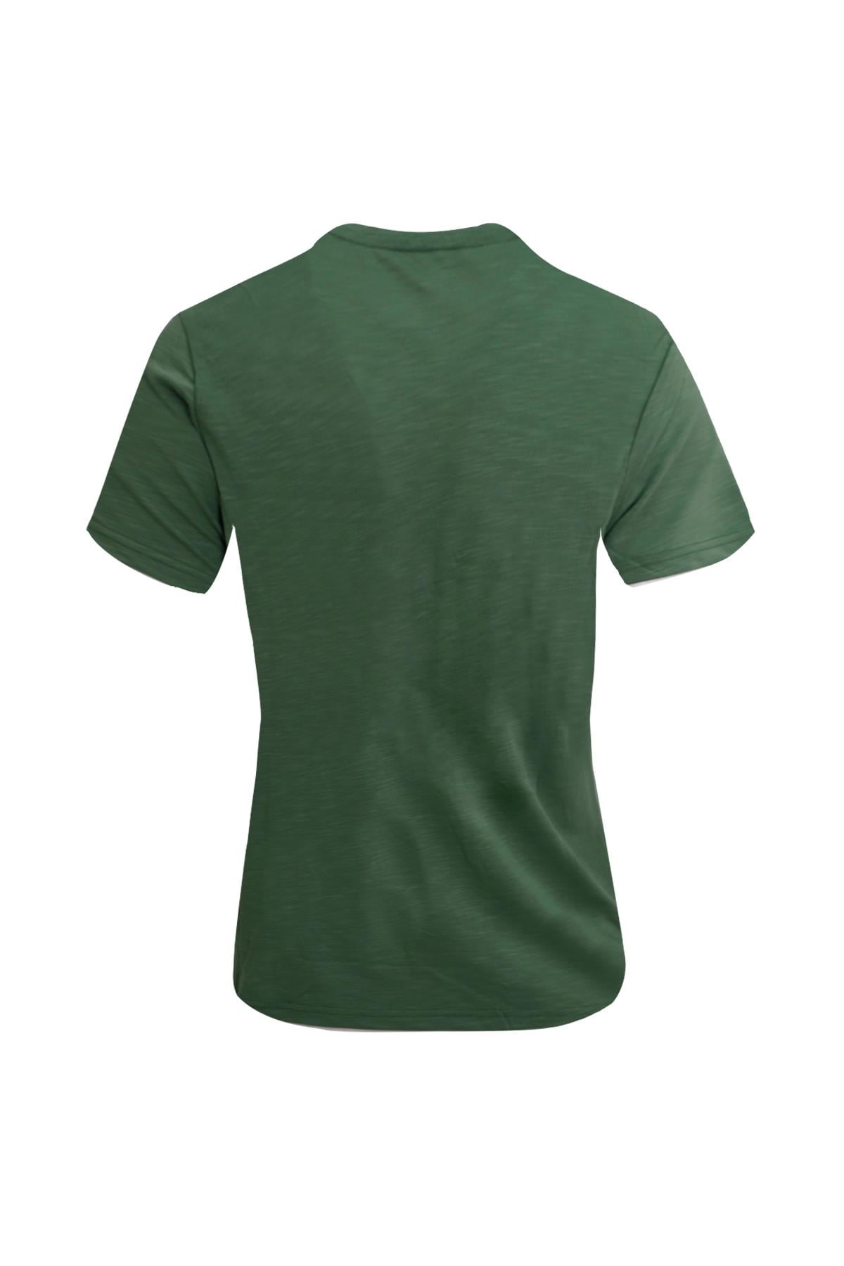 YEŞİL Denim Marker Modal Bisiklet Yaka T-shirt